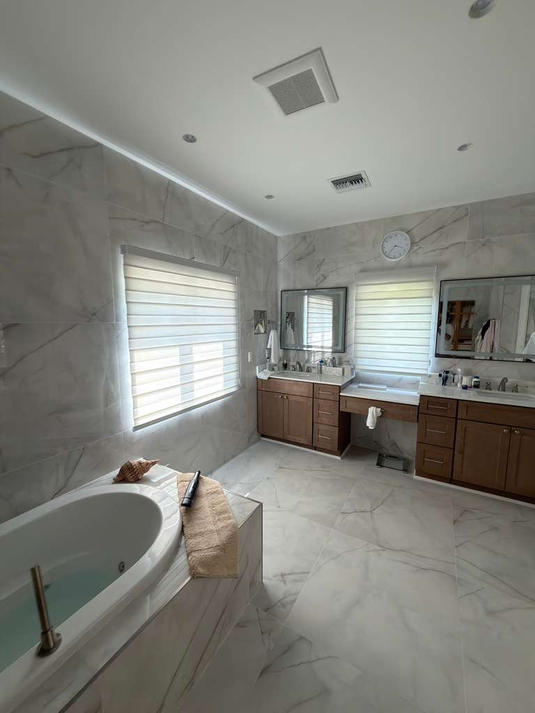 Zebra Blinds in Bathroom